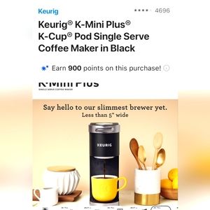 NEW Keurig K-Mini Plus Coffee Maker, Single Serve K-Cup Pod Coffee Brewer
